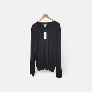 DKNY Black V-Neck Pullover Sweater